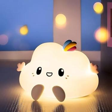 Imagem de Luminária Touch Nuvem De Silicone LED Portátil Colorida Infantil