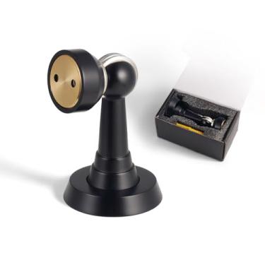 Imagem de PANALI Batentes de porta magnéticos, trava de porta resistente de latão, batente de porta de perfuração com parafusos, suporte de porta forte para manter a porta aberta, 1 pacote, preto fosco