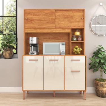 Imagem de Cozinha Compacta 5 Portas 174cm X 120cm Pérola Cinamomo/Off White