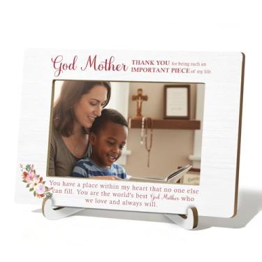 Imagem de HSIASHENG Porta-retrato de madrinha vermelha, 10 x 15 cm, porta-retratos de madrinha de afilhado, presentes de mãe de Deus para pedido de casamento, molduras para fotos de Natal, 10 x 15 cm, para