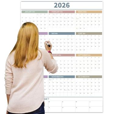 Imagem de Guasslee Calendário de parede grande apagável a seco e molhado 2025, 12 meses, 91 x 122 cm, agenda jumbo vertical funciona de junho de 2025 a maio de 2026 para escritório, sala de aula, organização de