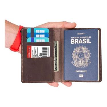 Imagem de Porta Passaporte Porta Documentos/cartões/cédulas Couro Legítimo - lea
