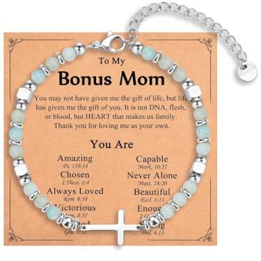 Imagem de IKIATY Pulseira de cruz religiosa para mulheres, meninas, presentes cristãos para filha, neta, irmã em Cristo, amiga, sobrinha, aniversário, Natal, Páscoa, Dia dos Namorados, Formatura, adjustable