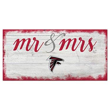Imagem de Placa NFL Atlanta Falcons unissex Atlanta Falcons Script Mr & Mrs, cor do time, 15 x 30 cm