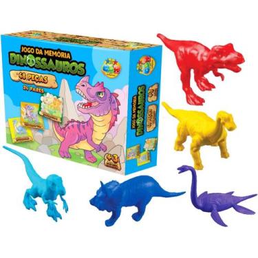 Imagem de Dinossauro Brinquedo Infantil Jogo da Memoria e 8 Miniaturas - GGB Bri