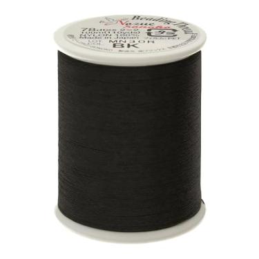 Imagem de Nozue Sonoko Linha para miçangas – Linha de costura japonesa 100% nylon para fabricação de joias, cor preta, 78 dtex, ultrafina, 100 m (110 jardas)