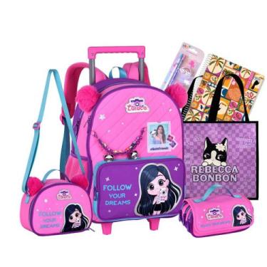 Imagem de Kit Mochila Rodinhas Luluca Youtuber Original Infantil Escolar 2026 - 