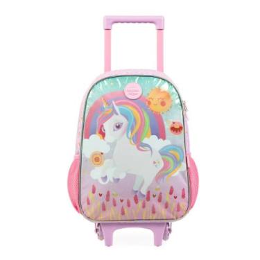 Imagem de Mochila de Rodinha Infantil Feminina Unicórnio Rainbow - Bagaggio, U