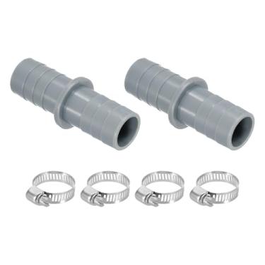 Imagem de PATIKIL Conectores de mangueira de drenagem para máquina de lavar, 2 peças de adaptador de mangueira de drenagem de máquina de lavar louça, conector de tubo dividido de extremidade dupla com 4