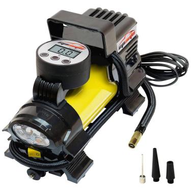 Imagem de Mini Compressor de Ar Elétrico Automotivo, portátil, 12V DC, 120W, 80 PSI com luz LED de emergência, EPAUTO 8542042813, Amarelo