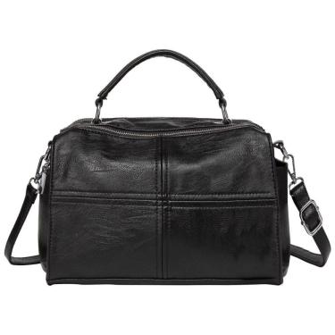 Imagem de Bolsa Feminina de em Couro Vegano, VASCHY VAWB051BA, Preto