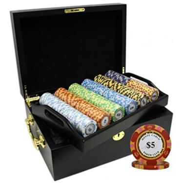 Imagem de Maleta de Poker em Madeira com 500 Fichas Numeradas Monte Carlo, Mrc Poker, Preta
