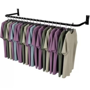 Imagem de Arara de Parede para Roupas, 120 cm, Preto