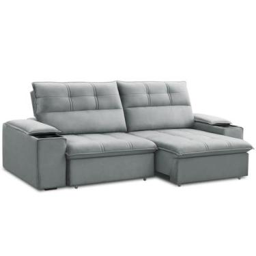 Imagem de Sofá Retrátil Reclinável Para Sala 3 Lugares 210cm Zayn F04 Veludo Cin