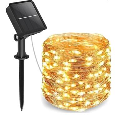 Imagem de enfeites de natal, decoração Luzes solares de Natal ao ar livre, 200 LED luz luzes fio Cooper à prova d'água festa Natal, Dia das Bruxas, pátio e jardim(20m luz quente) Remessa São Paulo, Brasil