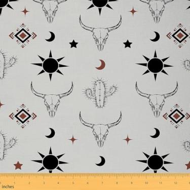 Imagem de JEJELOIU Tecido asteca nativo do sudoeste da The Yard retrô exótico boho tecido de estofamento arte moderna à prova d'água decoração interna ao ar livre para projetos de artesanato de costura DIY 1