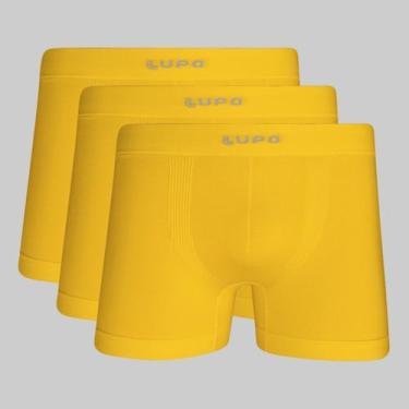 Imagem de Kit 3 Cuecas Lupo Boxer Micromodal 00661, Amarelo, M