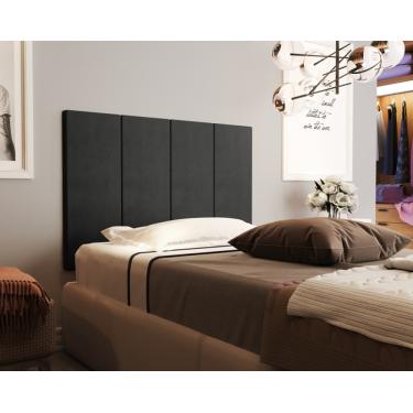 Imagem de Painel Cama Box Solene 0,90 Tecido Suede cor Preto - Comprar Moveis Em Casa