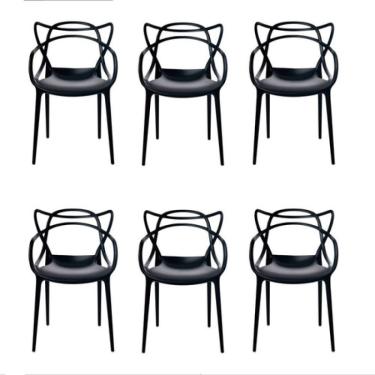 Imagem de Kit 6 Cadeiras Allegra Jantar Cozinha Escrivaninha Preta !!
