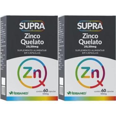 Imagem de Kit 2X Supra Zinco Quelato - 29,59mg 60 Cápsulas - Herbamed-Masculino