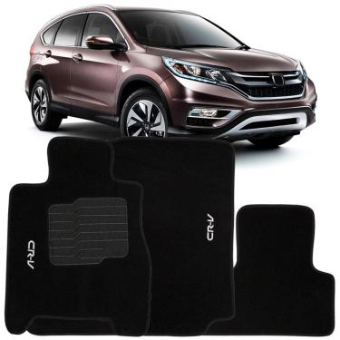 Imagem de Tapete Carpete Crv 2012 à 2018 Logo Bordado Jogo 3 Peças Personalizado Automotivo