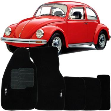 Imagem de Tapete Carpete Fusca 1951 à 1996 Logo Bordado Jogo 5 Peças Personalizado Automotivo