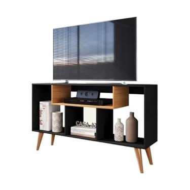 Imagem de Rack para Sala Quarto TV 43 Polegadas Retro Moderno 100 * 68 * 30cm(Preto/Nature)