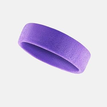 Imagem de Bandanas esportivas roxas para homens e mulheres, tecido elástico macio antiderrapante, faixas de cabelo para treino diário, ioga, corrida, esportes