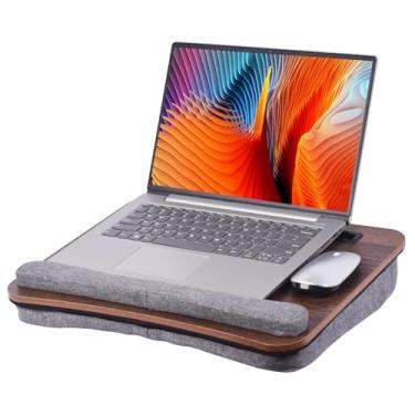 Imagem de Mesa de colo para escritório em casa com descanso de pulso (marrom)