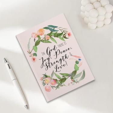 Imagem de Caderno cristão, presentes cristãos para mulheres, cadernos de diário A5 para anotações de escritório, caderno de diário bíblico de 21 x 14,7 cm, versículo bíblico, planejador de oração das escrituras
