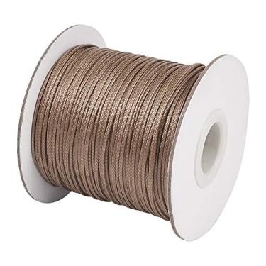 Imagem de Cordão de poliéster encerado coreano ecológico de 1 mm de 1 mm, cordão de contas de camelo, fios, trança, macramê, pulseiras para fazer joias de colar faça você mesmo