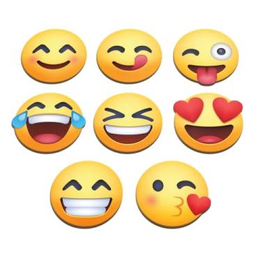 Imagem de Kit com 8 Porta Copo Emojis Divertidos Emborrachado e Flexível