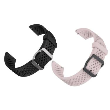 Imagem de Compatível com pulseiras de relógio SkyCaddie, pulseira de silicone de liberação rápida com fivela de metal compatível com relógios inteligentes SkyCaddie LX2, LX5, LX5C (pacote com 2, pulseira de