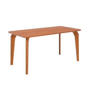 Imagem de Mesa de Jantar Retangular com Tampo MDF Papaia Cinamomo e Madeira 160 cm