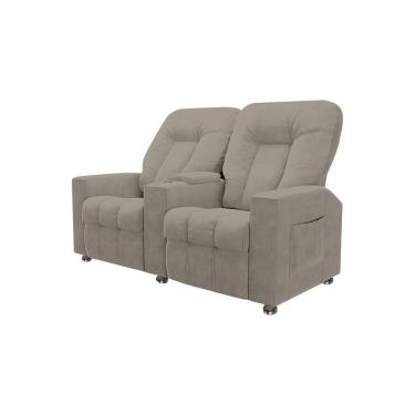 Imagem de Poltrona Reclinável Para Cinema 2 Lugares Sora Veludo Capuccino Fh1 - D'rossi