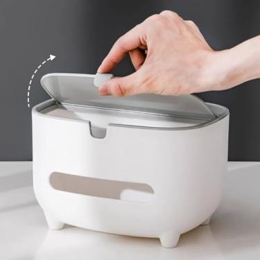 Imagem de Caixa Porta Lenço de Papel Interfolha Multifuncional – Organizador de Mesa, Banheiro e Cozinha (Kit 1 unidade (Cinza))