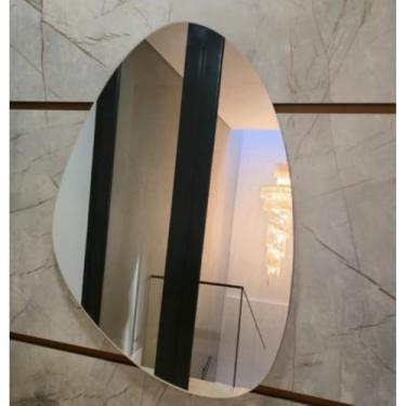 Imagem de Espelho Banheiro, Espelho OrgâNico Com Led Decorativo,Ideal Para Decorar Salas de Estar e Quartos(Sem Led (Suporte),85x55)