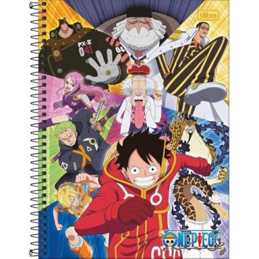 Imagem de Caderno One Piece TILIBRA Universitário - 10 Matérias 160 Folhas (Fundo Colorido)