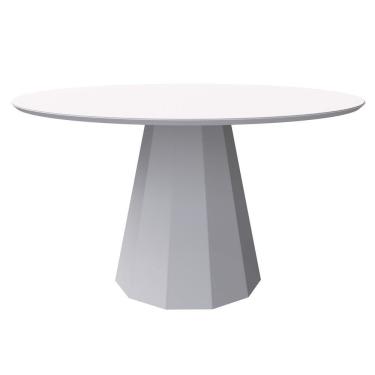 Imagem de Mesa Jantar 6 Lugares 1,35m Tampo Vidro Off White New Ceval