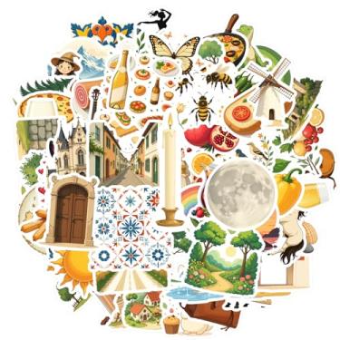 Imagem de 100 pçs Espanha Cultura Viagem Comida Arquitetura Adesivos de Brinquedo Tradicional para Notebook Bagagem Celular Copo Laptop Bagagem Scrapbook Diário Adesivo