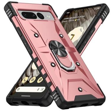 Imagem de SORAKA Capa para Google Pixel 7 Pro com suporte para anel,PC rígido e TPU macio,proteção dupla 2 em 1,compatível com suportes magnéticos para carros
