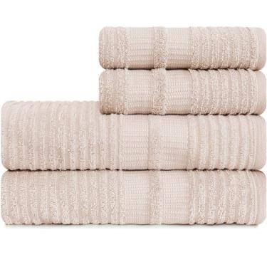 Imagem de Jogo de Toalhas 4 Peças Banhão e Rosto 100% Algodão - Brisa - Karsten