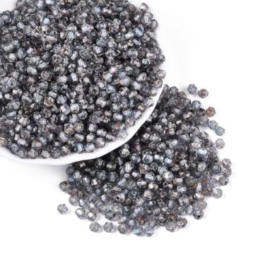 Imagem de 600 peças/50 g 4 mm Bicone Picasso tinta para assar contas de sementes de vidro pequeno mini pônei espaçadores soltos para pulseiras, colar de fabricação de joias, artesanato faça você mesmo