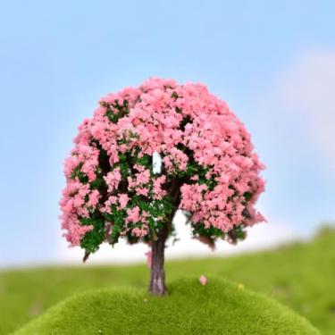 Imagem de 1 miniárvore artificial de paisagem, vários estilos, planta falsa de plástico, enfeite em miniatura, faça você mesmo, artesanato de jardim ao ar livre (tipo F, 5,3 x 5,3 x 6,2 cm)