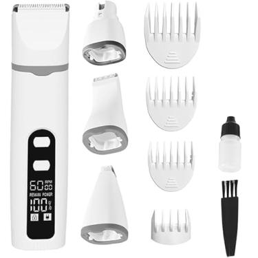 Imagem de Máquina de Tosa para Pets 4 em 1 – Aparador de Pelos Sem Fio e Recarregável para Cães e Gatos – Silenciosa, com Cabeças de Corte Intercambiáveis, Ideal para Cortes Precisos