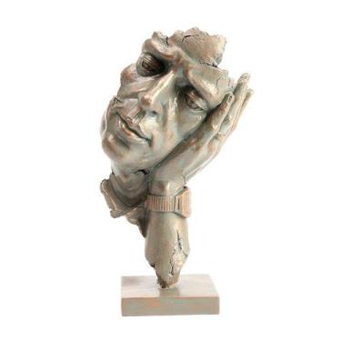 Imagem de Figura de resina facial moderna escultura nórdica 15,5 x 11,2 x 28,3 c