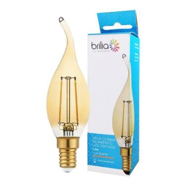 Imagem de Lâmpada Vela Chama Filamento Led 2,5W E14 127V Quente - BRILIA, 110V
