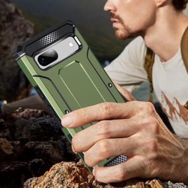 Imagem de Capa para Pixel 7a, capas para Google Pixel 7a com suporte [3 formas de suporte] Armadura de proteção de nível militar de 3,5 m, antiderrapante, resistente, à prova de choque, TPU resistente, capa