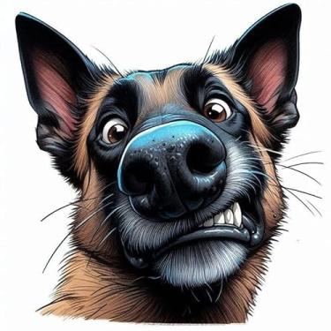 Imagem de Adesivo de vinil engraçado pastor alemão peculiar 12,7 x 12,7 cm adesivos para carros caminhões janelas automotivas