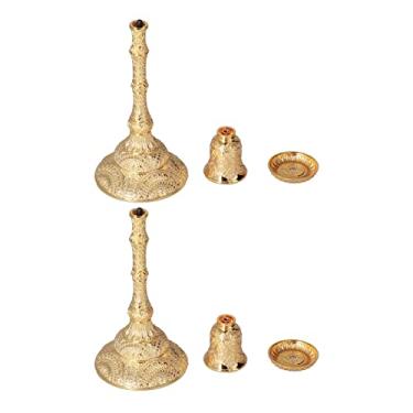 Imagem de Suporte de vela de metal Acabamento requintado Impressão resistente ao desgaste Suportes de design exclusivos para decoração de mesa de lareira Conjunto de 2 bastões de velas de